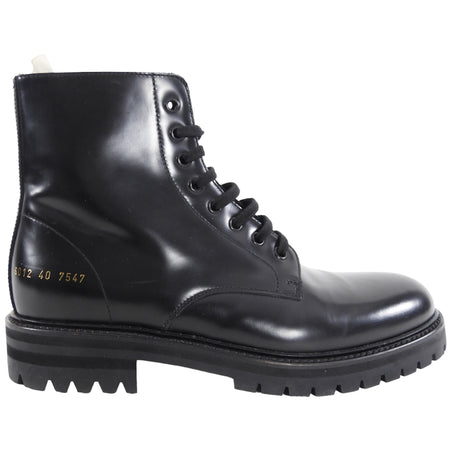 Woman by Common Projects Black Combat Ankle Boots - EU40