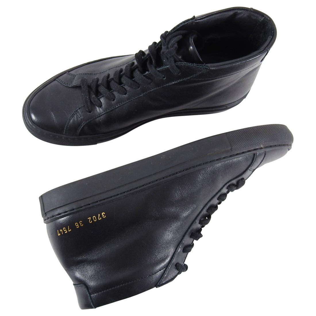 Woman by Common Projects Black Achilles Mid Sneakers - 36