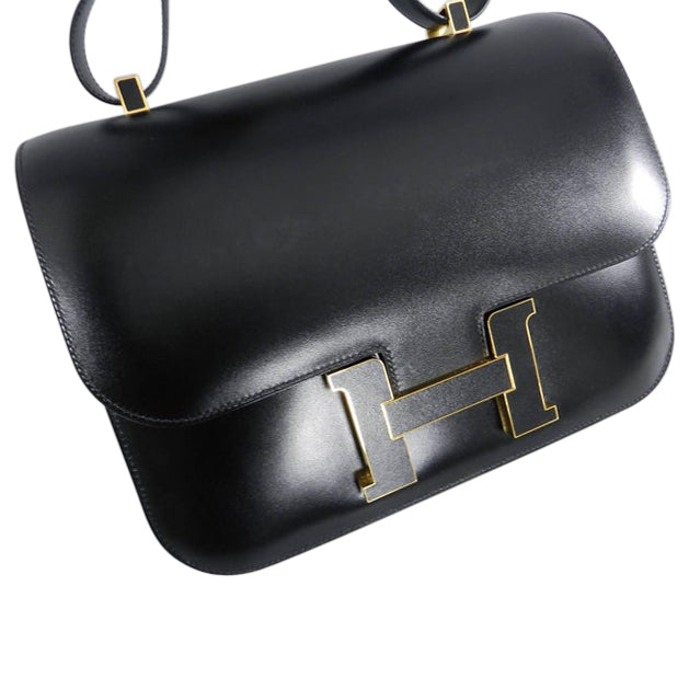 Mini bag Constance HERMÈS vintage black box leather - VALOIS VINTAGE PARIS