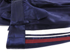 Derek Lam Navy Satin Jacquard Wide Leg Tuxedo Stripe Trousers - 2