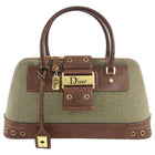 Dior by John Galliano Vintage Street Chic Green Brown Satchel Bag