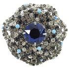 Christian Dior Vintage 1961 Blue Rhinestone Brooch Pin