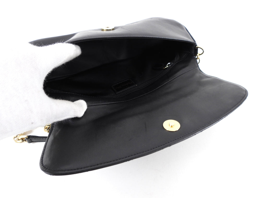 Christian Dior Black Cannage Lambskin Evening Baguette Bag