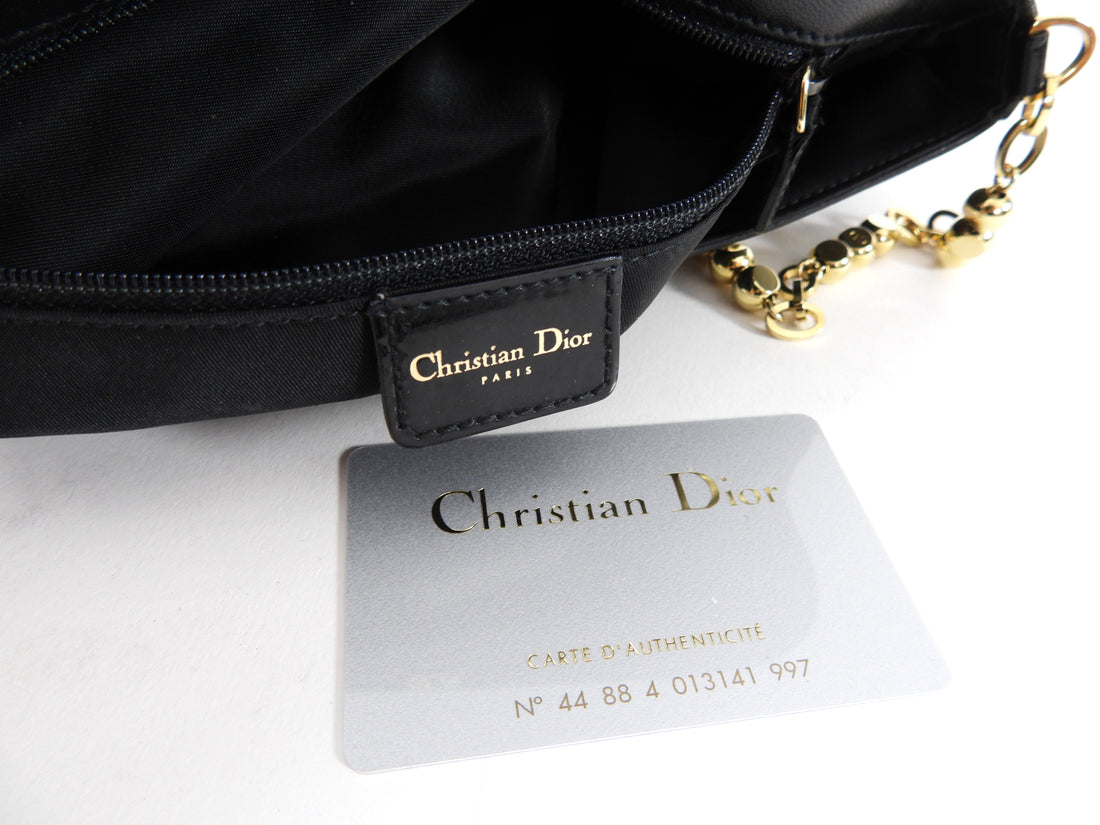 Christian Dior Black Cannage Lambskin Evening Baguette Bag