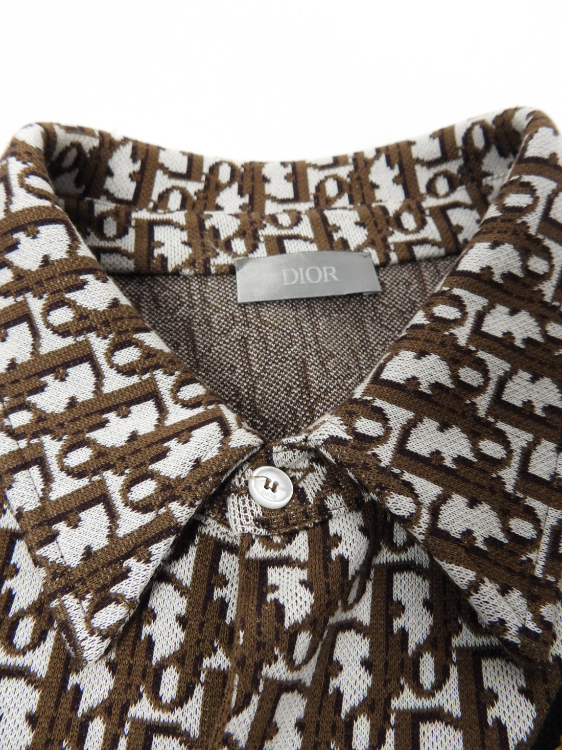 Dior Brown Oblique Monogram Knit Jersey Button Down Shirt - L I MISS YOU VINTAGE Dior Brown Oblique Monogram Knit Jersey Button Down Shirt - L I MISS YOU VINTAGE