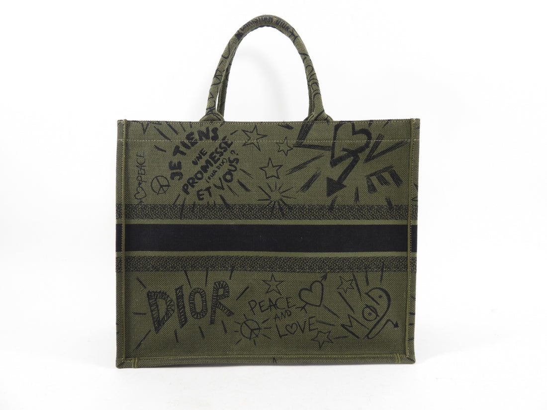 Christian Dior Dark Green Limited Edition Exclusive Book Tote Bag