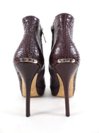 Christian Dior Burgundy Exotic Ankle Boots - 37