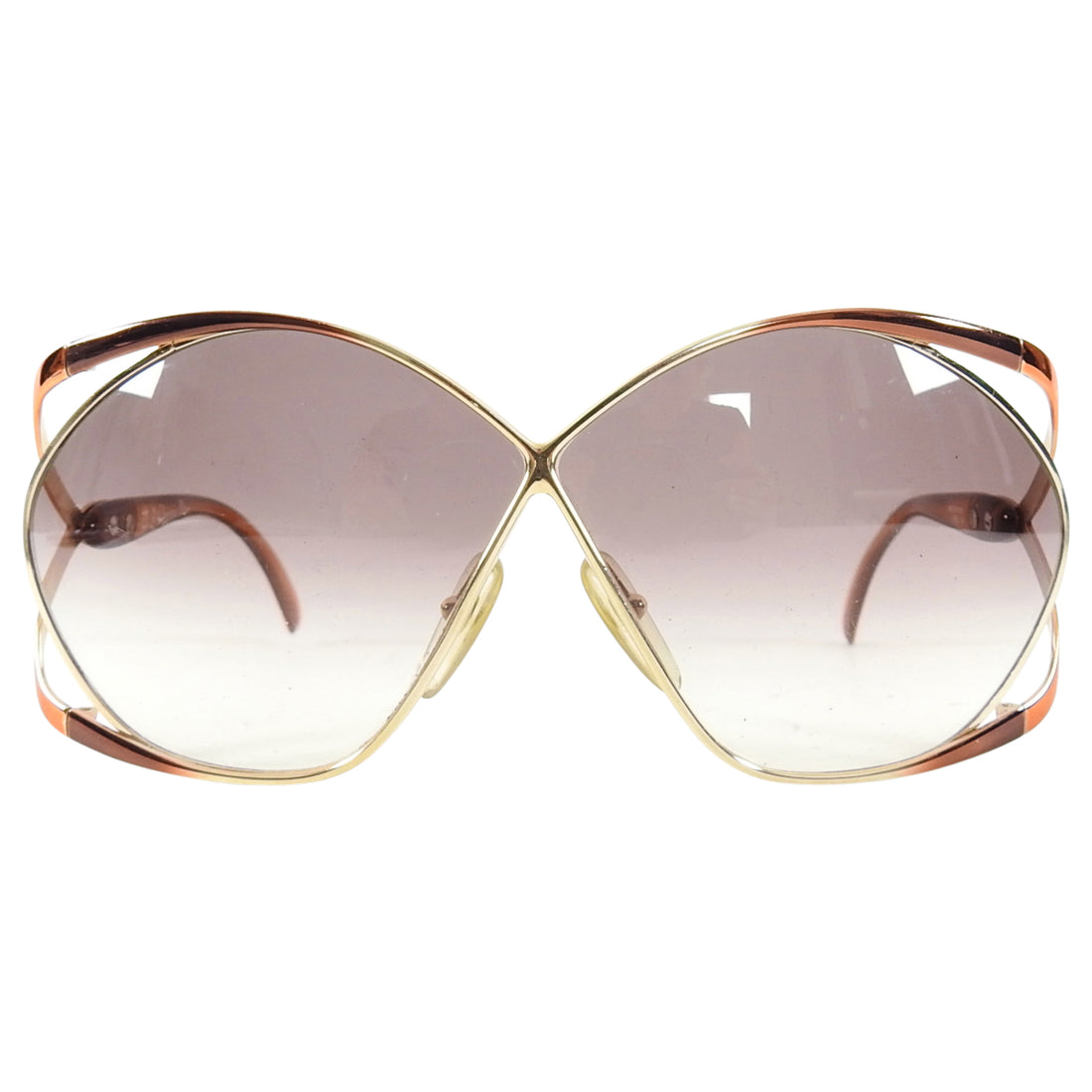 Christian Dior Vintage 1980's Oversized 2056 Butterfly Sunglasses - Brown