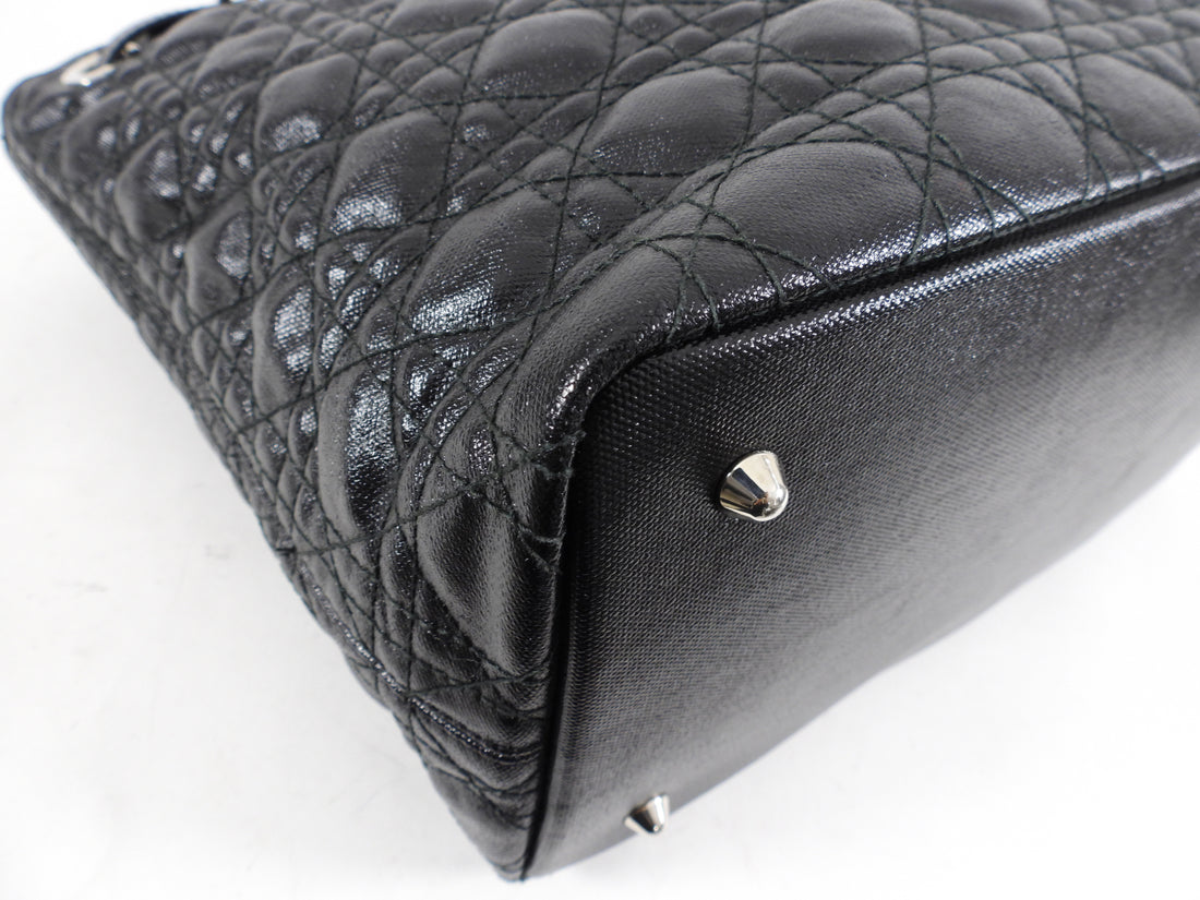 Christian Dior Black Cannage Panarea Tote Bag