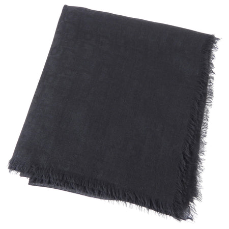 Dior 100% Cashmere Black Oblique Jacquard Shawl Scarf