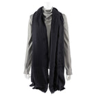 Dior 100% Cashmere Black Oblique Jacquard Shawl Scarf