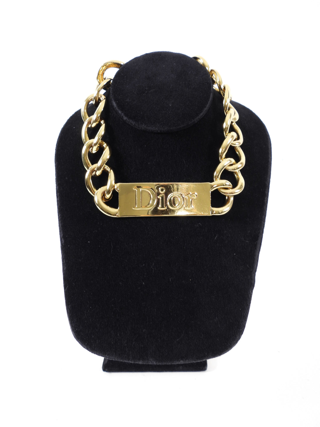 Dior by Galliano Vintage 2002 ID Nameplate Logo Choker Necklace