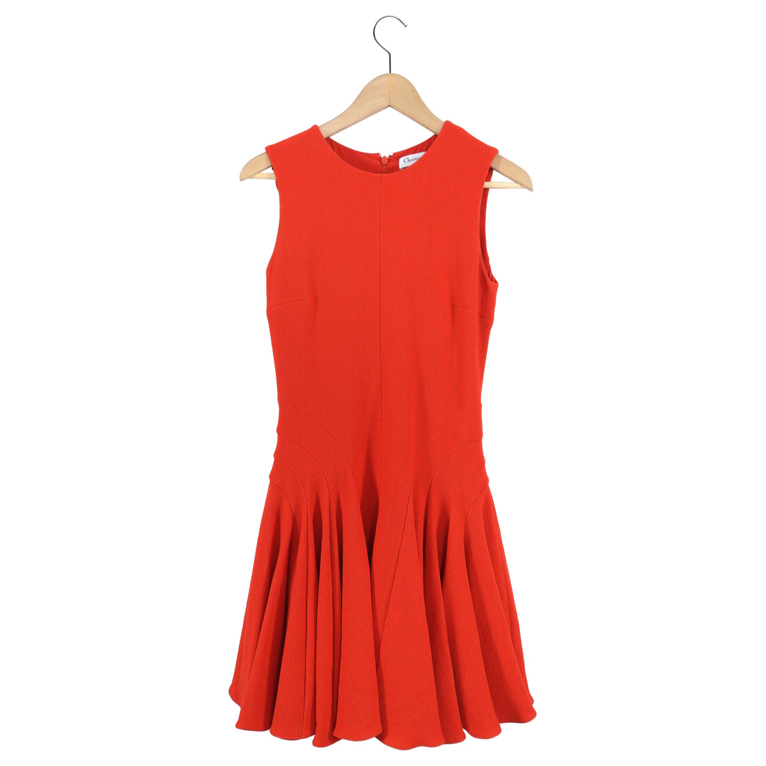 Christian Dior Red Crepe Wool Sleeveless Dress - USA 4