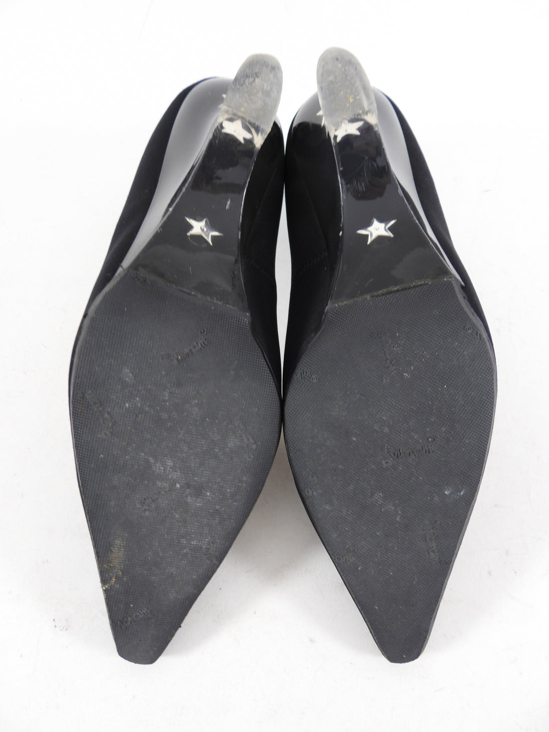 Dior Black Fabric Etoile Lucite Heel Pumps - 39