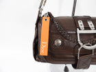 Christian Dior Galliano 2006 Brown Leather Flight Shoulder Bag