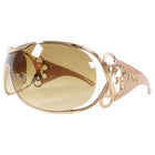 Dior Vintage Early 2000's Galliano Diori Gold Shield Wrap Sunglasses