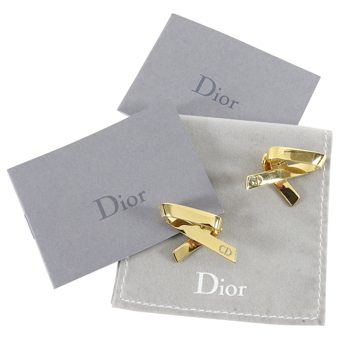 Dior Gold Wave Ribbon Rhianna Earrings