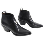 Dior LA Black Western Ankle Boots with Star Detail - 38