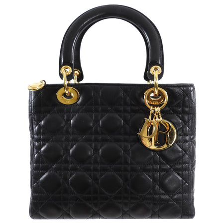 Dior Lady Dior Black Lambskin Cannage Bag