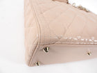 Dior Lady Dior Cannage Beige Lambskin Large Bag