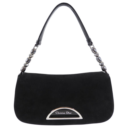 Dior John Galliano Vintage Early 2000's Malice Black Suede Bag