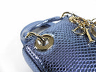 Dior Micro Lady Bag Metallic Light Blue Karung Lizard