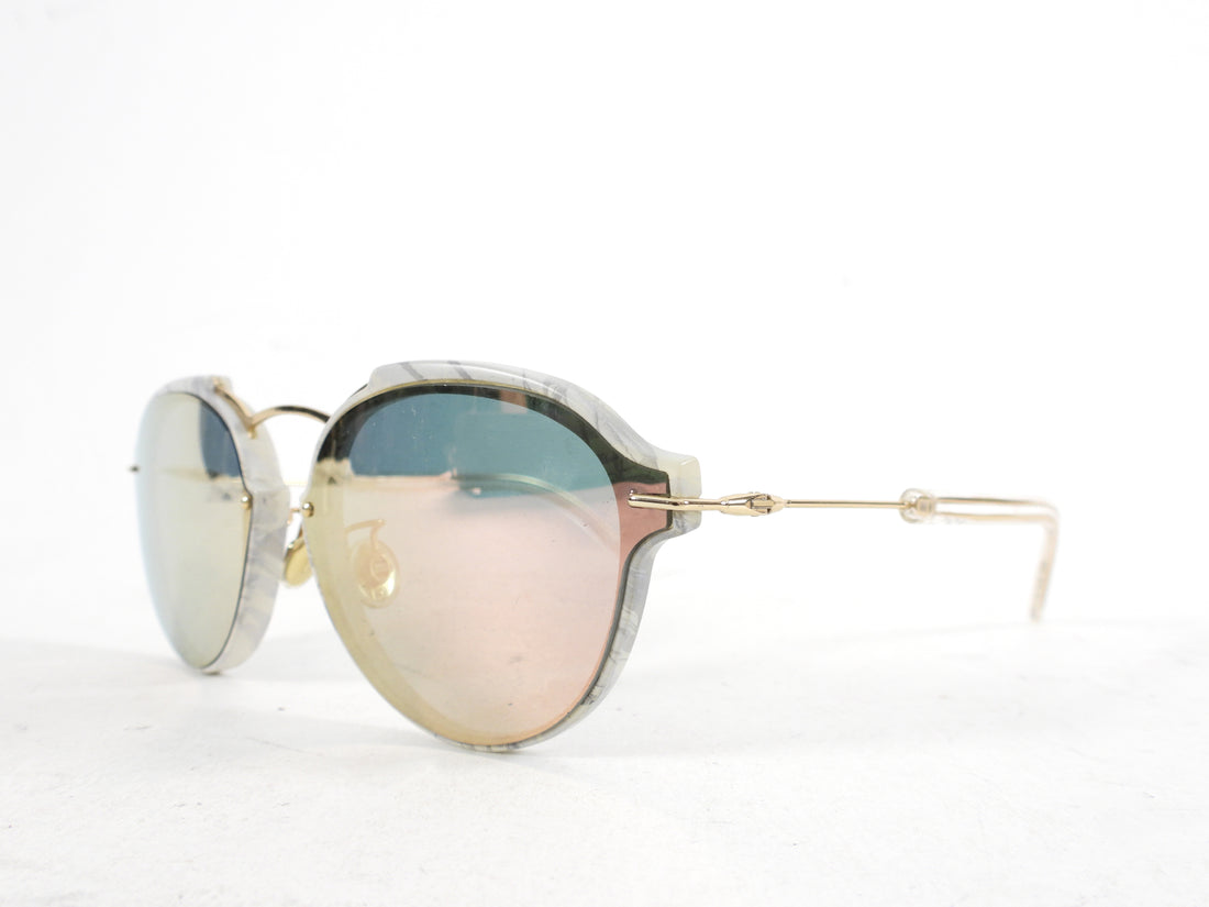 Christian Dior Sunglasses Reflected rose Gold Mirror Women round 271495   eBay