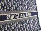 Dior Navy Oblique Trotteur Logo Large Book Bag Tote