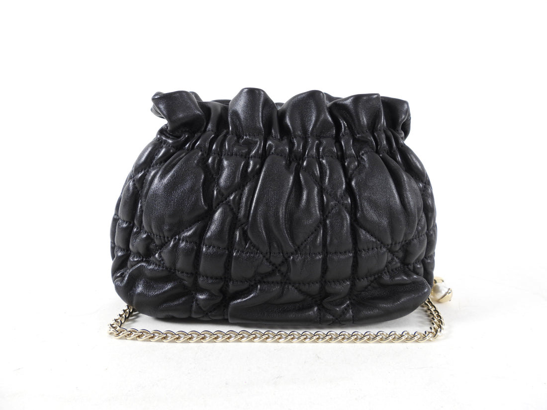 Dior Delices Small Black Cannage Chain Strap Bag