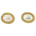 Christian Dior Vintage 1980's Faux Pearl Small Clip on Earrings