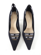 Dior J’Adior Black Fabric Logo Pumps - 39.5 / USA 9.5