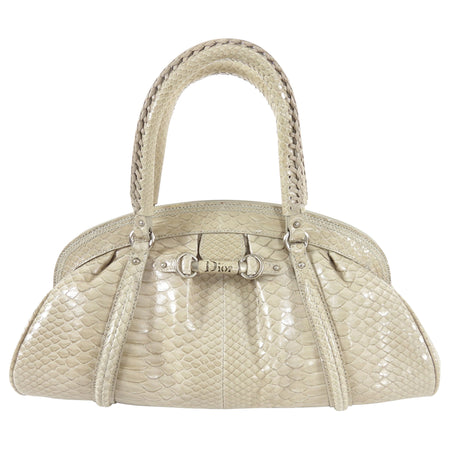 Dior Vintage My Dior Light Grey Python Bag