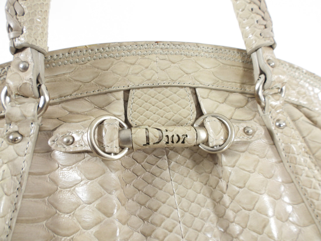 Dior Vintage My Dior Light Grey Python Bag