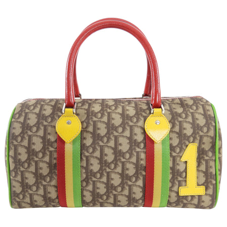 Christian Dior Galliano 2004 Monogram Canvas Rasta Boston Bag