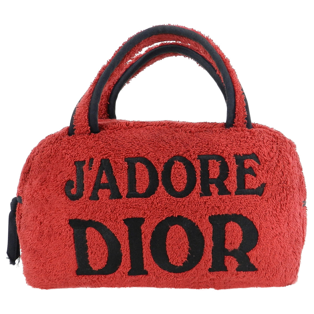 Christian Dior Vintage J'adore Dior Red Terry cloth Small Bag