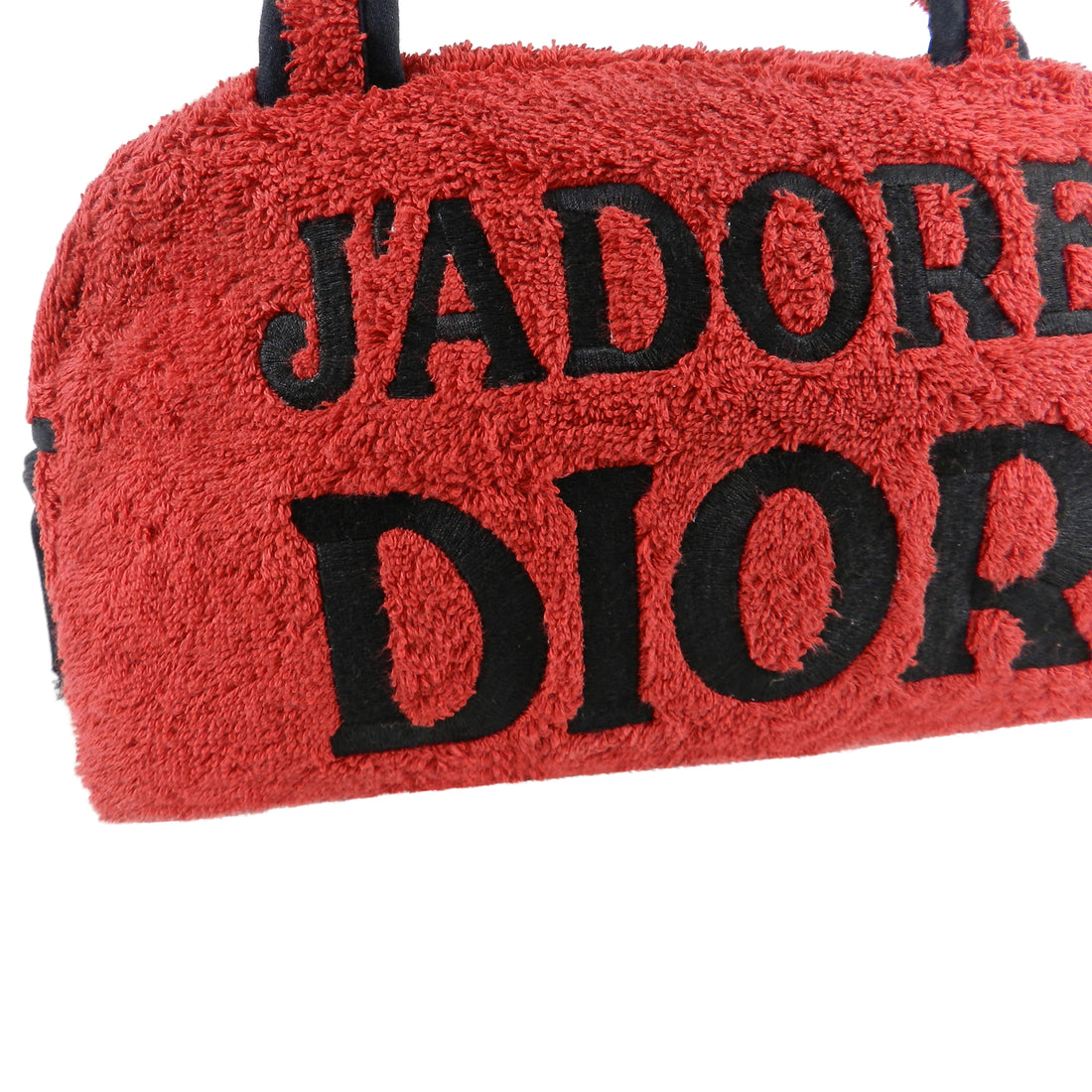 Christian Dior Vintage J'adore Dior Red Terry cloth Small Bag