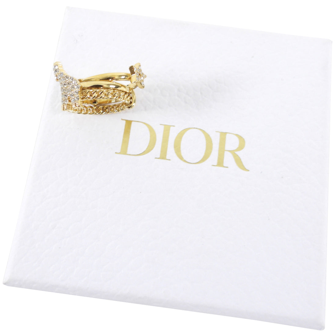 Dior Goldtone Safari Crystal Giraffe Stacking Ring - 5