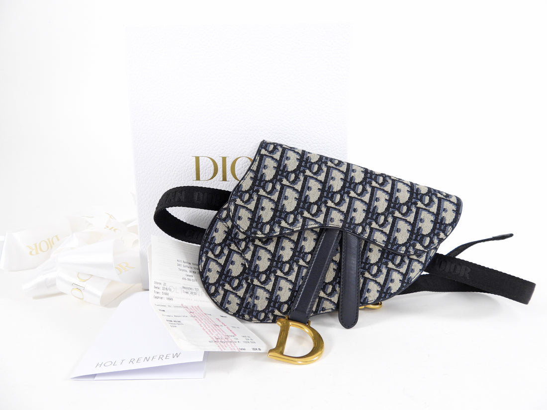 Dior 1ADPO223CLP_H560 WORLD TOUR SADDLE OBLIQUE BELT BAG w/Box G card  MEN'S Auth