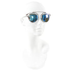Dior So Real Blue Mirror Lens and Silver Metal Sunglasses 