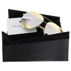 Christian Dior Split Silver and Gold Mirror Aviator Sunglasses 