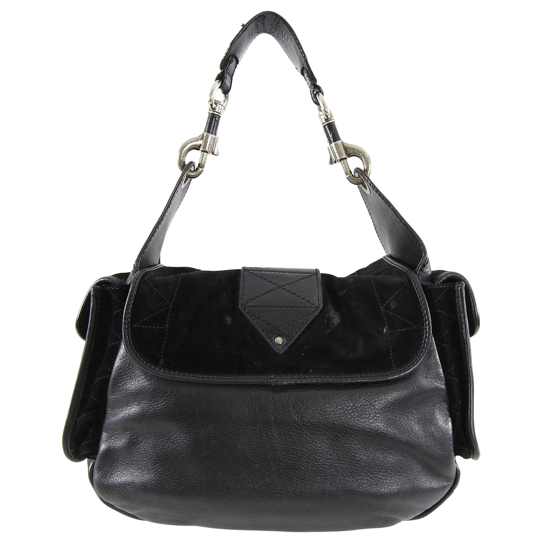 Christian Dior Rebelle Black Suede and Leather Bag