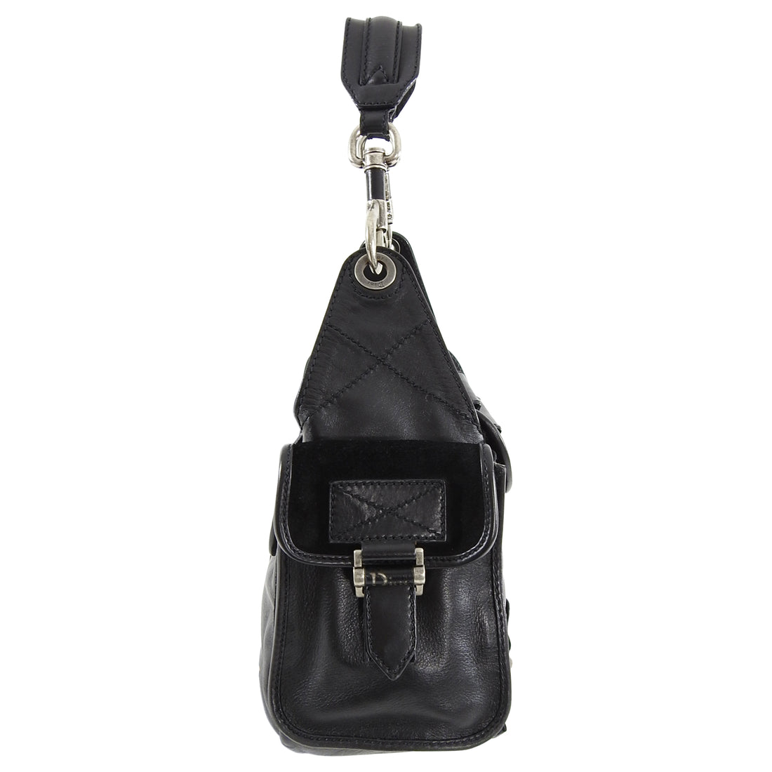 Christian Dior Rebelle Black Suede and Leather Bag