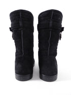 Dior Black Shearling Suede Cannage Winter Boots - 41