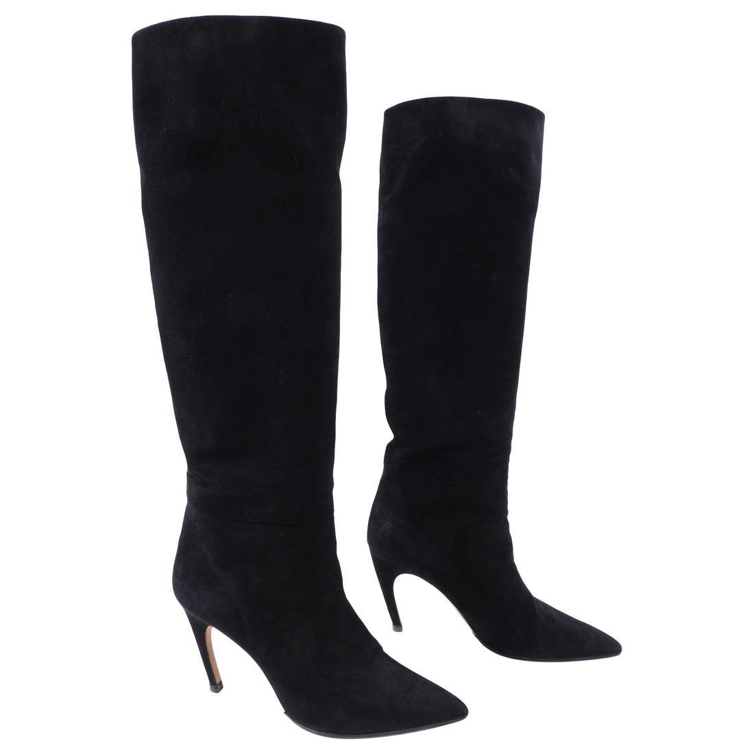 Dior Black Suede Tall 90cm Heel Boots - 38.5