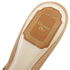 Christian Dior by Galliano Tan and Wood Lock Clog Sandals