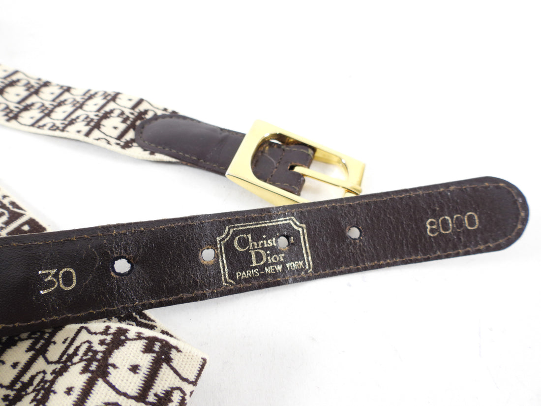 Christian Dior Vintage 1980's Elastic Oblique Monogram Belt - 28-31"