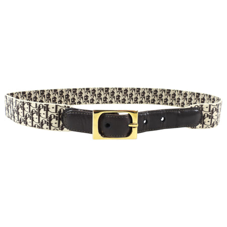 Christian Dior Vintage 1980's Elastic Oblique Monogram Belt - 28-31"