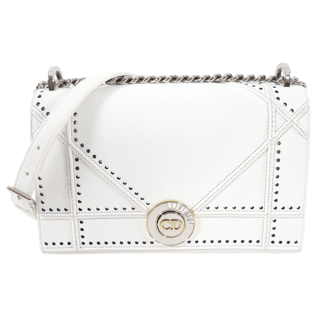 Dior Diorama White Cannage Medium Crossbody Bag 