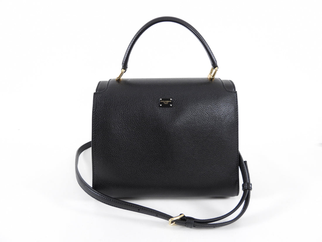 Dolce Gabbana Greta Black Medium Satchel Bag