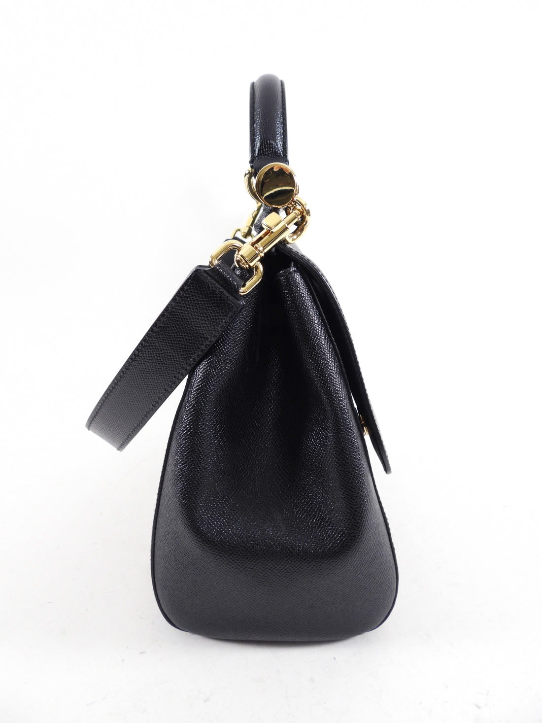 Dolce & Gabbana - Miss Sicily Large Dauphine Leather Nero